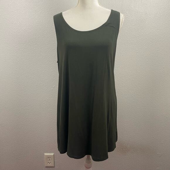 LOGO by Lori Goldstein Olive Rayon Tank - Picture 7 of 10